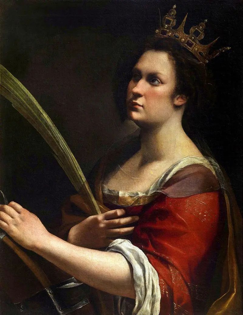 Artemisia Gentileschi, İskenderiyeli Azize Katerina Olarak Otoportre (y. 1615–1617)
