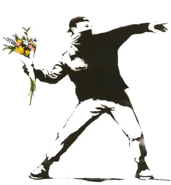 Banksy, Çiçek Fırlatan (2003)