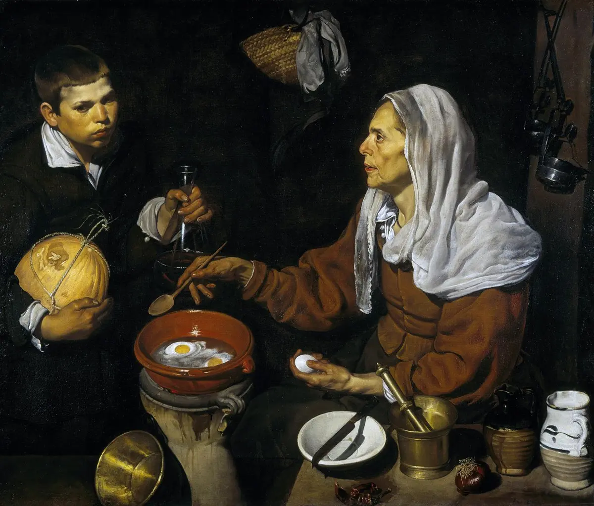 Diego Velázquez, Yumurta Kızartan Yaşlı Kadın (1618)