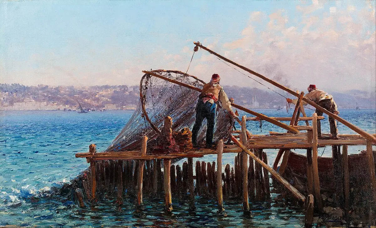 Fausto Zonaro, Ağları Çeken Balıkçılar (tarih bilinmiyor)