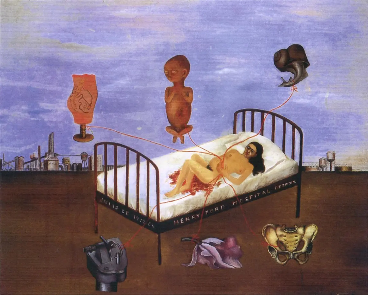 Frida Kahlo, Henry Ford Hastanesi (Uçan Yatak) (1932)