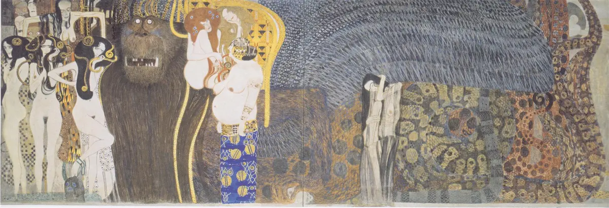 Gustav Klimt, Beethoven Frizi (detay) (1902)