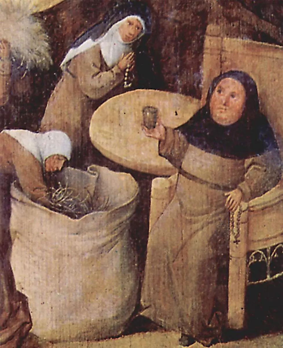 Hieronymus Bosch, Saman Arabası (detay) (y. 1500)
