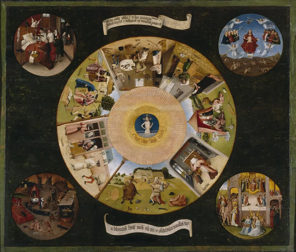Hieronymus Bosch, Yedi Ölümcül Günah ve Dört Son (y. 1500)