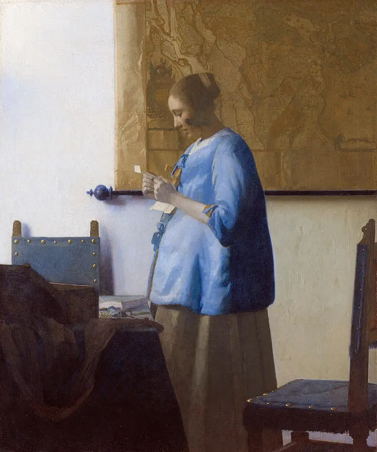 Johannes Vermeer, Mektup Okuyan Mavili Kadın (y. 1663)