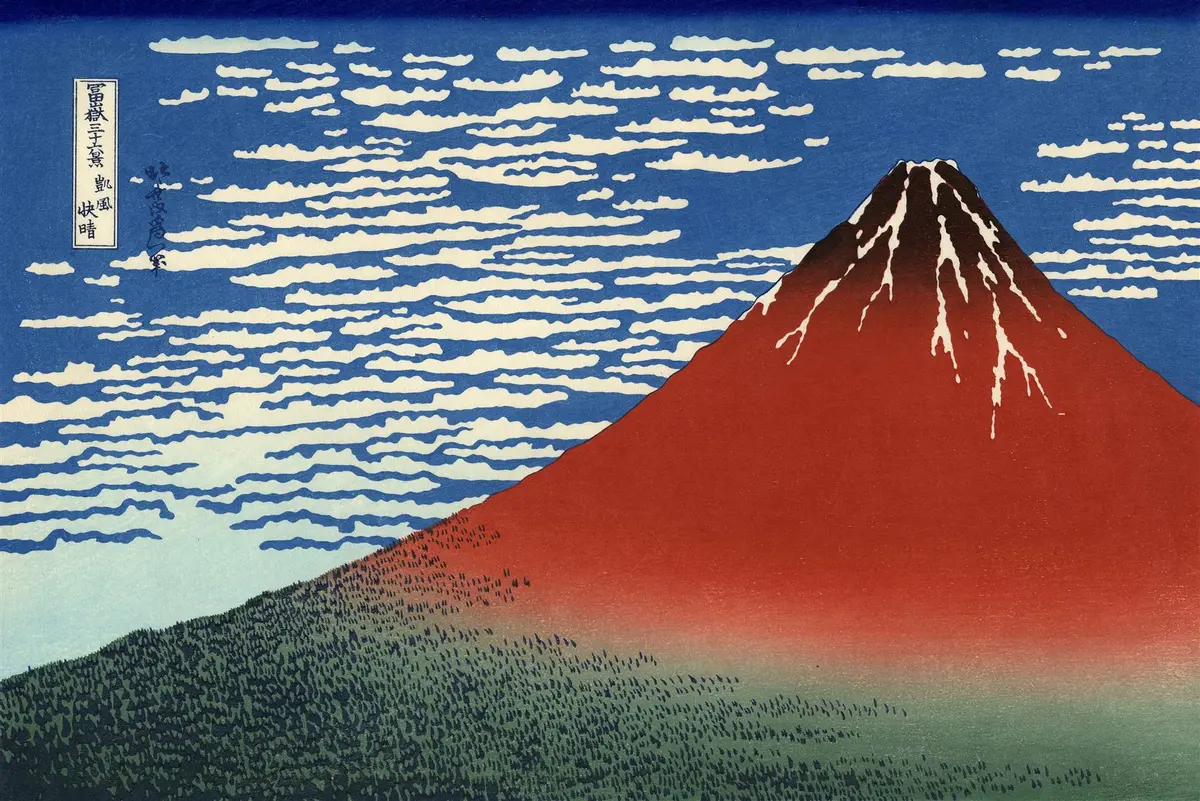 Katsushika Hokusai, Güzel Rüzgâr, Açık Sabah (Kırmızı Fuji) (y. 1831)