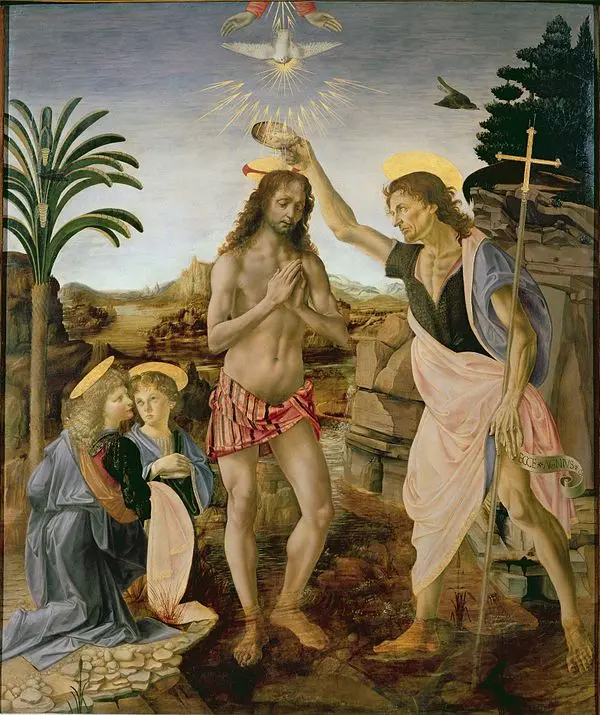 Leonardo da Vinci, İsa’nın Vaftizi (y. 1475)