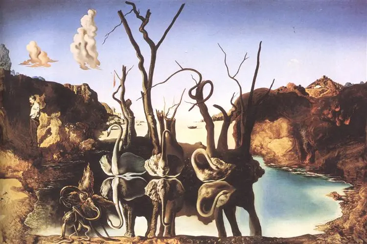 Salvador Dalí, Filleri Yansıtan Kuğular (1937)