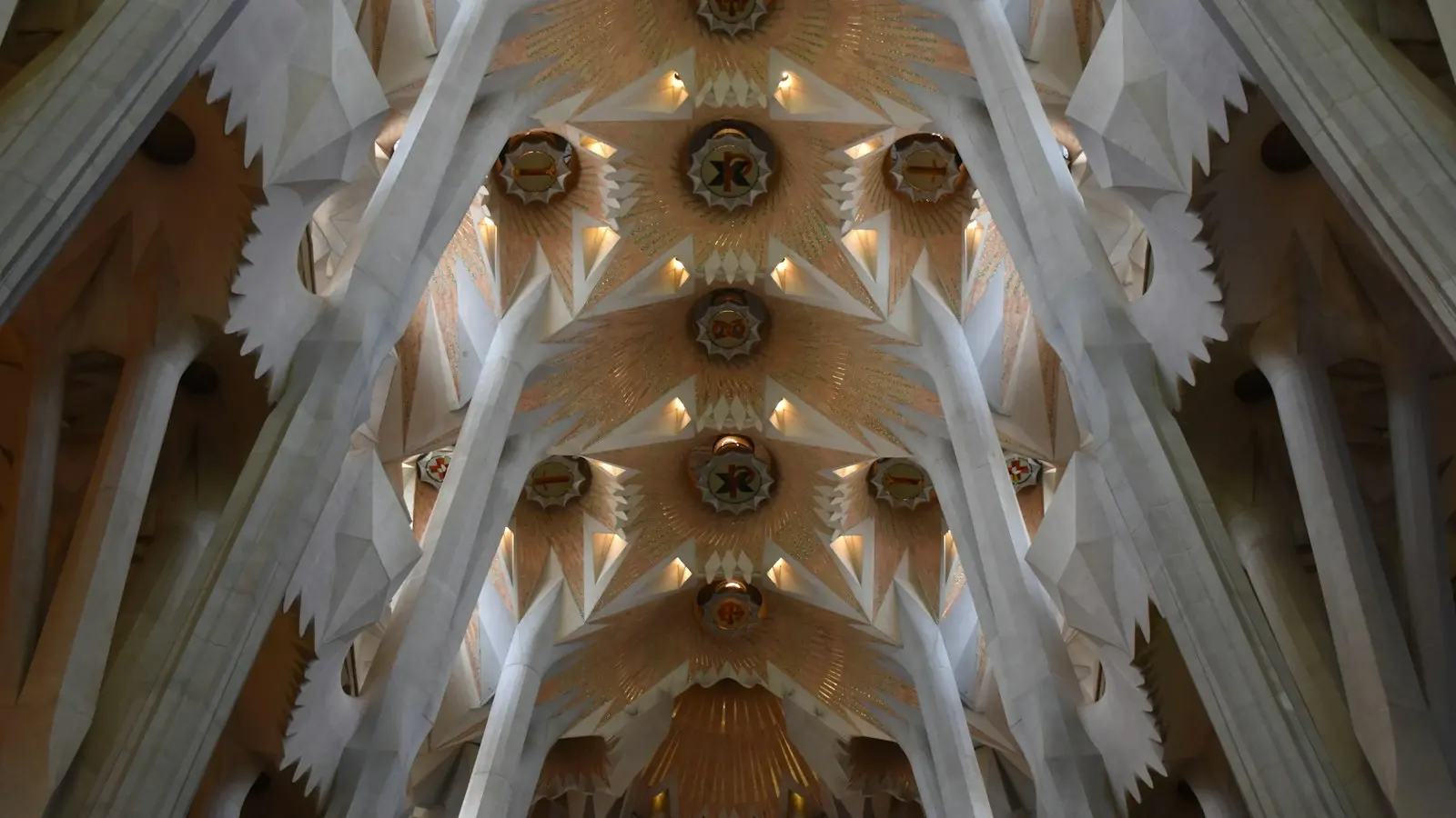 Barselona’da Sagrada Família bazilikasının ağaç gövdesini andıran sütunları ve tavanı