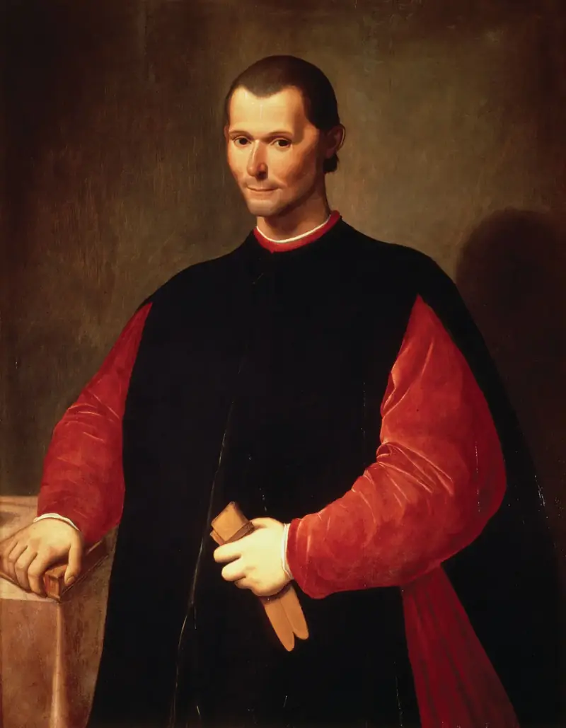 Santi di Tito’nun yaptığı Niccolò Machiavelli portresi: siyah giysili, ince yüzlü, hafif gülümseyen adam